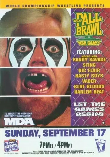 Постер: WCW Жёсткая драка / WCW Fall Brawl: War Games (1995)